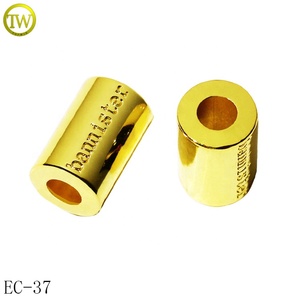 Custom Embossed Name Spring Lock Ends Alloy Women Coat Metal Rope Cords Hardware Garment Tassel Metal Bell <strong>Stopper</strong> With Screw - Product Image 5