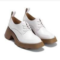 Nouvelles Chaussures Décontractées Derby en Cuir pour Femme, Style Britannique Rétro, Élégantes, à Bout Pointu, Semelle Épaisse, à Enfiler avec Sangles