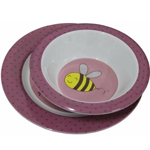 Bee Happy <span class=keywords><strong>Violet</strong></span> Imprimé Mélamine <span class=keywords><strong>Riz</strong></span> &amp; Soupe Bols Ronds Avec Bord - Product Image 6