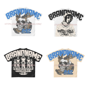 เสื้อยืดพิมพ์ลายสกรีน DTG ทรงบ็อกซี่  แบบเรกูลาร์ สกรีนโลโก้ได้ตามสั่ง สไตล์สตรีทแวร์ ยูนิเซ็กซ์ ผ้าฝ้าย 100% วินเทจ ทรงหลวม - Product Image 1