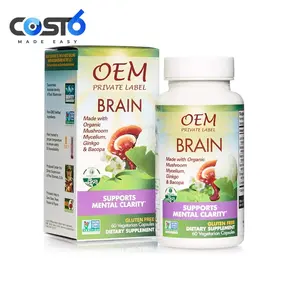 Supplément Nootropique Original Hericium Mushroom pour le cerveau Capsules Vegan Brain Booster Soutien pour la mémoire et l'énergie