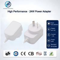 Adaptateur secteur de qualité supérieure 24V 1A 24W, prise AU, transformateur mural pour équipement de télécommunications, dispositif de sécurité, cordon d'alimentation
