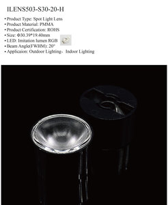 ILENSTECH <span class=keywords><strong>30mm</strong></span> 20 도 RGB 빛에 대한 아크릴 PMMA Led 렌즈 - Product Image 6