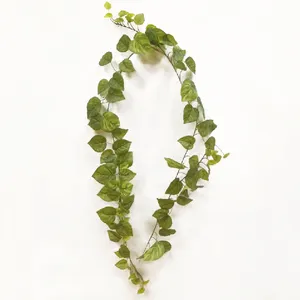 China Supplier High Quality Plastic Artificial Pathos Garland Vine Foliage with 92 Leaves Artificial Flowers
