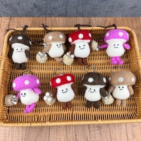 Porte-clés en laine feutrée à la main, pendentif alimentaire en feutre, breloque Kawaii Fruits et Champignons, cadeau d'art textile en gros