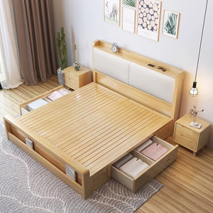 <span class=keywords><strong>เตียง</strong></span>ไม้ทึบสองชั้นพร้อมลิ้นชักอเนกประสงค์แบบยืดได้เฟอร์นิเจอร์ห้องนอนที่เรียบง่ายหรูหราทันสมัย - Product Image 2