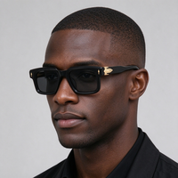 Lunettes de soleil polarisées de luxe pour hommes, style rétro, monture carrée, protection UV400, gravées, modèle 2026
