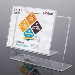 Transparent Double Face En Plastique Transparent Signe Titulaire A4 Bureau Affichage Cadres Photo Usine Acrylique Papier Table Menu Stand - Product Image 5