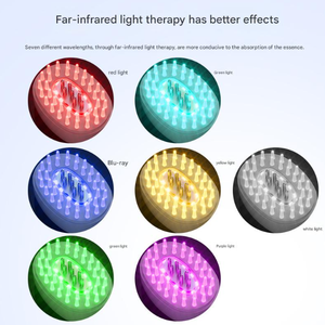 Brosse de massage du cuir chevelu électrique intelligente avec lumière à 7 couleurs pour la croissance des cheveux - Product Image 5