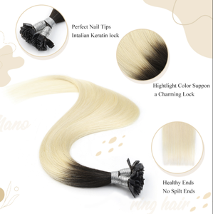 Extensions de cheveux Remy vierges à cuticules alignées, pointes plates, pré-collées à la kératine, cheveux humains lisses, pour usage professionnel en salon. - Product Image 4