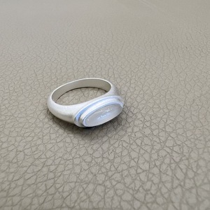 Bague en argent sterling S925, agate noire, jade blanc, étoile, ovale, finition givrée, design simple, personnalité, tempérament, polyvalent - Product Image 5