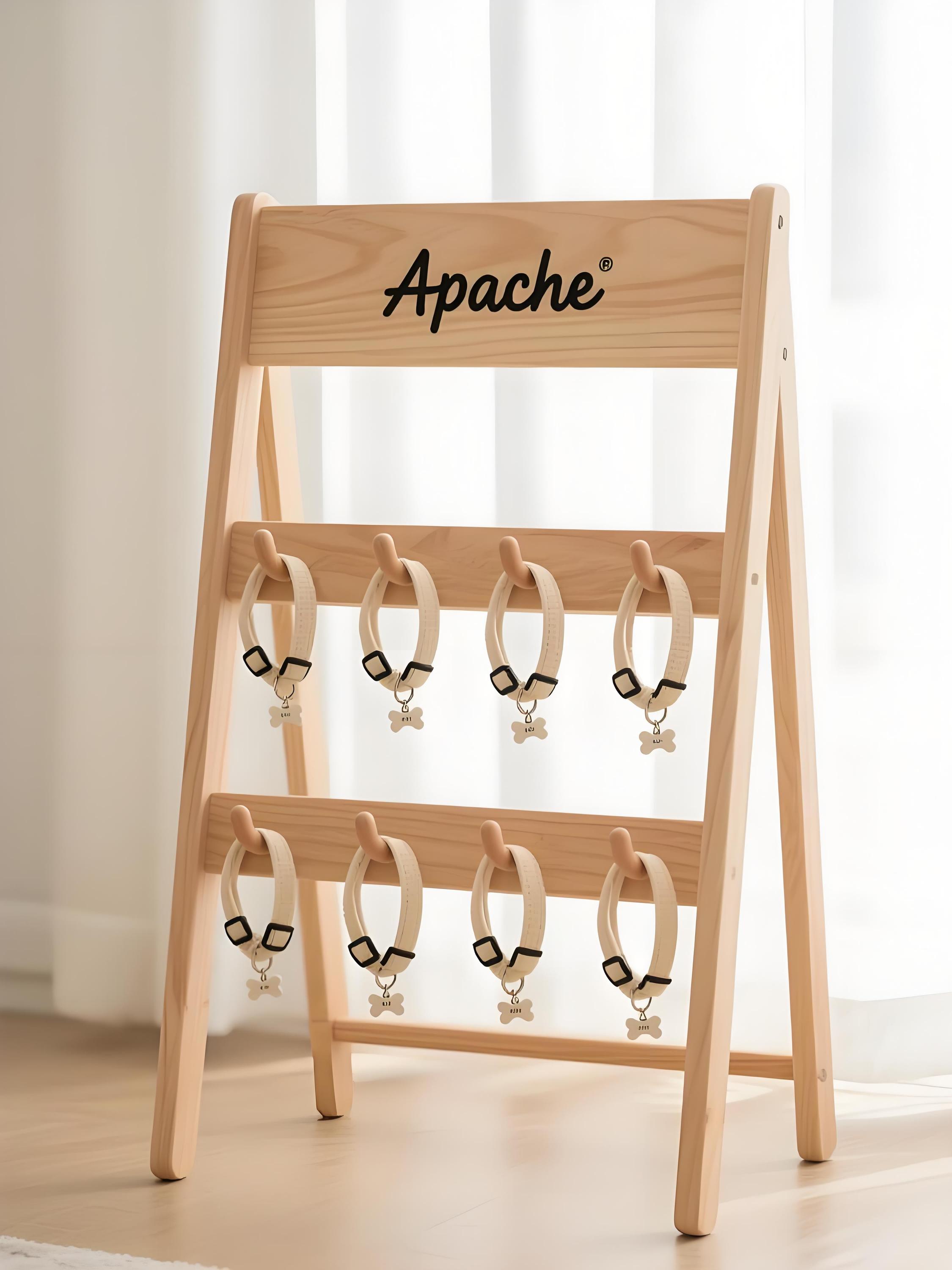 Apache Custom Wood Pet Collar Display Stand Racks for Pet Store& Supermarket & Pet Supplies — view 4