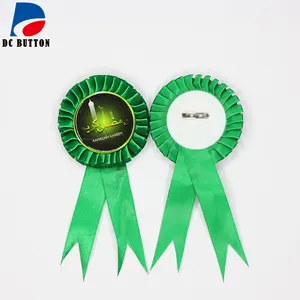 DIY making rosette button of 3 Inch 75mm Rosette Button Ribbon Badge Material Set for party celebration decoration