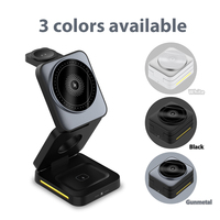 Chargeur sans fil magnétique pliable 3 en 1, support de charge multifonction pour téléphone, chargeurs sans fil