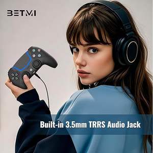 BETMI Black Wireless 2.4GHz/BT Controller for PS-5/Pro/PC Gaming Hall Joysticks/<b>LED</b> <b>Channel</b> <b>Light</b> Eco-Friendly Ergonomic Design - Product Image 6