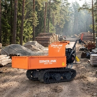 Mini-dumper sur chenilles Sinolink 300 kg à essence, chariot à chenilles facile à contrôler avec garantie d'un an
