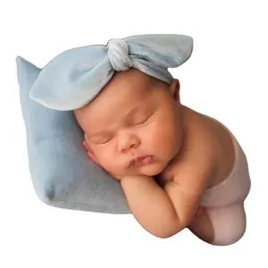 新生児写真写真小道具ベルベット枕ヘッドバンドセットベビー写真補助小道具枕セット
