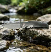 Couteau pliant de survie en plein air, camping, EDC, manche en alliage de titane, durable, personnalisable