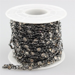 CH-D19 caldo champagne <span class=keywords><strong>rosario</strong></span> catene, vendita calda cz perline con filo arrotolato <span class=keywords><strong>rosario</strong></span> <span class=keywords><strong>catena</strong></span>, <span class=keywords><strong>catena</strong></span> a maglie gioielli che fanno all'ingrosso - Product Image 4