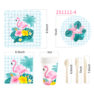 Platos de Papel Desechables con Diseño de Flamenco DAMAI, Decoración para Fiestas, Suministros para Fiestas de Cumpleaños, Juego de Vajilla para 8 Personas - Product Image 5