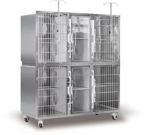 PL-009 Luxury cat pet cages stainless steel has separate eating leisure and sanitation areas pet cages