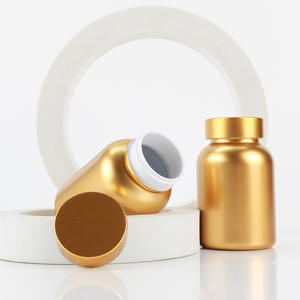 High-end UV golden Pharmaceutical grade food grade Plastic Gummy supplement <b>bottle</b> 5 oz Vitamins <b>Bottles</b> - Product Image 4