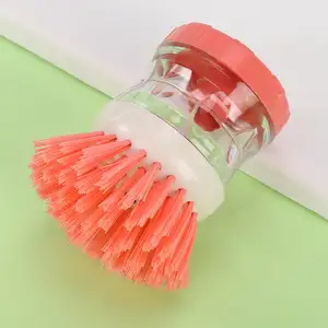 Factory Direct Price Press Type Pan Brush Household Multi-Color Plastic Cleaning Brush For Kitchen