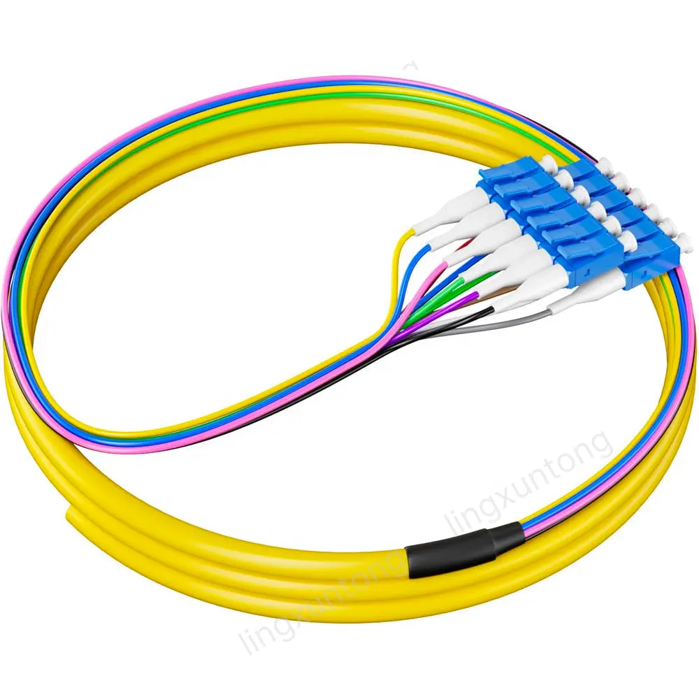 1.5m singola modalità LC upppc apparecchiature in fibra ottica FTTH 4G reti 1550nm lunghezza d'onda Pigtail LC/UPC Bundle trecce nastro Pigtail