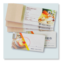 Billet de repas personnalisable double face en PVC, papier kraft coloré, plaque de cuivre, bon de petit-déjeuner pour hôtel, cantine, restaurant