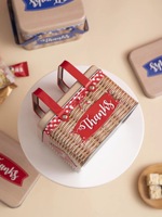 Nouvelle boîte en fer blanc de haute qualité avec poignée pour bonbons, cadeau de bonbons, biscuits, étui en fer portable, nouveau design en stock