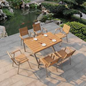 Ensemble de <span class=keywords><strong>table</strong></span> et chaises de jardin en aluminium moderne, meubles populaires pour patio, hôtel, villa, <span class=keywords><strong>table</strong></span> et chaises d'extérieur - Product Image 3