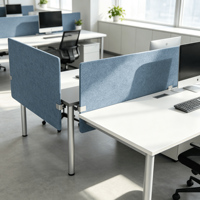 Cloison de bureau acoustique 100% PET, panneau uni à fixation par pince, NRC 0.9, cloison de bureau moderne, vente en gros