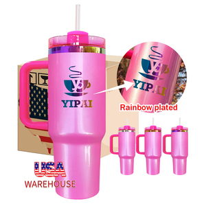 Confezione da 20 Tumbler H2.0 da 40oz in Acciaio Inox a Doppia Parete, Colore Rosa con Effetto Arcobaleno, per Incisione Laser, Spedizione dagli Stati Uniti - Product Image 1