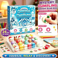 Calendrier de l'Avent Mystère de Noël : Jouet Anti-stress Squishy Personnalisé en Forme de Baozi Chinois – Boîte Surprise (Entrepôt USA)