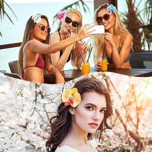 Barrettes à cheveux réalistes en forme d'orchidée Phalaenopsis avec perles, élégantes épingles à cheveux papillon orchidée, accessoires <span class=keywords><strong>de</strong></span> coiffure pour mariée, plage et mariage - Product Image 4