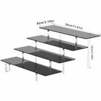 Présentoir carré en acrylique de qualité supérieure, présentoir de marchandises à nombre de niveaux réglable sur mesure, pour les équipes d'approvisionnement des grands supermarchés