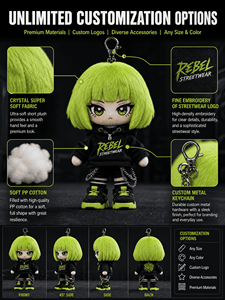 Porte-clés en peluche personnalisé avec visage en vinyle, style <span class=keywords><strong>bob</strong></span> audacieux, série de boîtes mystères tendance, OEM ODM, fabricant d'animaux en peluche haut de gamme - Product Image 4