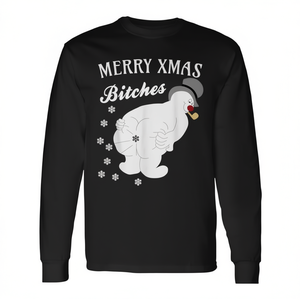 Camiseta de Manga Larga con Diseño Navideño de Muñeco de Nieve Divertido y Copos de Nieve que Reventan, Promocional - Product Image 3