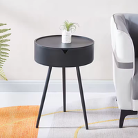 Table de ménage Table de chevet simple chambre Table de chevet ronde avec espace de rangement meubles de salon petites Tables basses