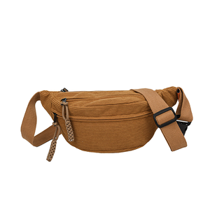 Riñonera para deportes al aire libre Retro personalizada OEM, riñonera cruzada de viaje de pana práctica, cinturón elegante para vientre de cadera - Product Image 2