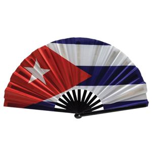 Abanico de Mano de Bambú con Bandera de Cuba, Impresión Personalizada - Product Image 1