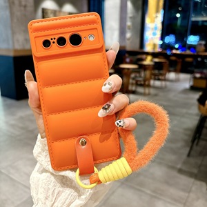 Funda de teléfono con chaqueta de plumón suave para Google Pixel 6 6A 7 7A 8 Pro 9, funda protectora con cordón para correa de muñeca - Product Image 4