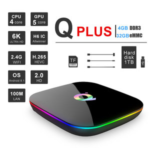 Giá Rẻ Nhất Nhà Máy Giá Allwinner H6 4GB 32GB <span class=keywords><strong>Q</strong></span> Cộng Với Thông Minh TV BOX ANDROID 8.1 Set Top Box Qplus - Product Image 1