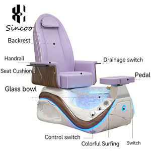 Sillón de Pedicura y Manicura de Lujo con Colores Personalizables, Bomba de Drenaje, Lavabo de Cerámica Eléctrico, Silla de Masaje para Spa de Pies - Product Image 4