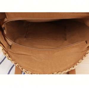 Dropshipping Ecommerce 2025 New Women's Minimalist Round Woven Bag Spacieux Paper Rope Beach Tote Stylish Everyday Shoulder Bag - Product Image 5