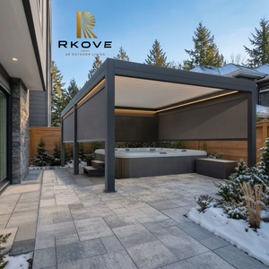 มอเตอร์ RKOVE สำหรับเพอร์โกลาอะลูมิเนียมปรับสภาพอากาศได้ พร้อมไฟ LED และม่านข้าง ป้องกันหิมะได้ทุกฤดู เหมาะสำหรับสปาและอ่างน้ำร้อน - Product Image 6