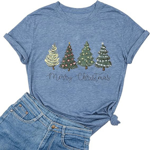 Wholesale Custom Women's Christmas Trees Graphic Tees Holiday Pine <strong>Xmas</strong> <strong>Shirt</strong> Family Christmas <strong>Shirt</strong> - Product Image 4