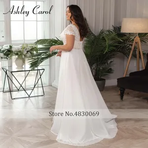Ashley <span class=keywords><strong>Carol</strong></span> vestidos De novia De talla grande Sexy BOHO Sweetheart apliques manga corta gasa A-Line vestido De Novia Vestidos De Novia - Product Image 2