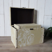 Coffre de rangement décoratif en bois jaune, coffre de rangement en bois Antique Vintage, vente en gros