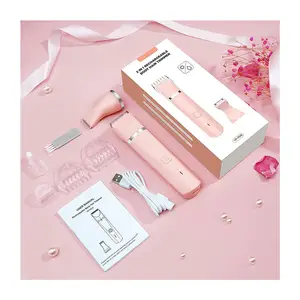 Pencukur bulu badan uniseks, Epilator kustom untuk wanita 2 dalam 1 pengisian baterai dapat diisi ulang gratis suku cadang 5 jam